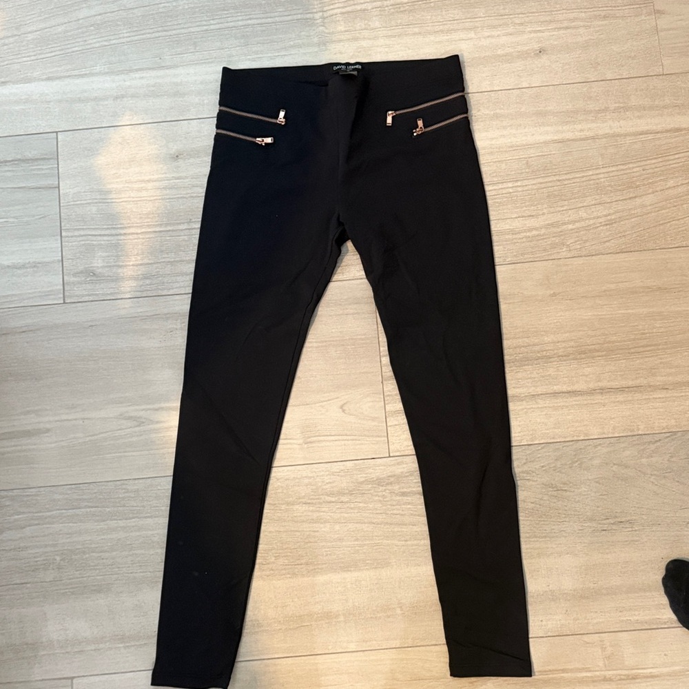Work Leggings with Gold Zipper detail